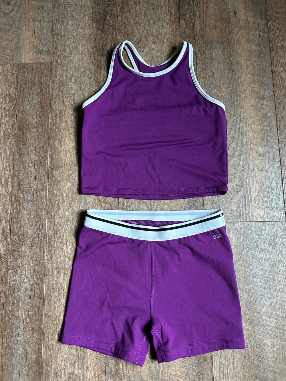 DSG Purple Crop Tank and Shorts Matching Set